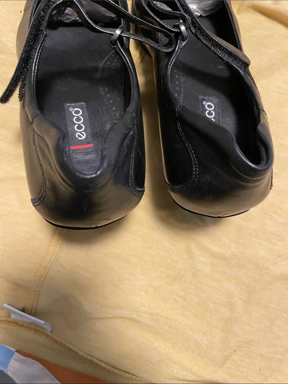Ecco Black Leather Men’s Mary Jane Strap Loafers